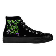 Load image into Gallery viewer, Ti Amo I love you - Exclusive Brand - Hip Hop Logo - High Top Canvas Shoes - Black Soles
