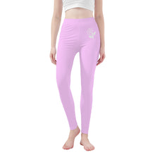 Load image into Gallery viewer, Ti Amo I love you - Exclusive Brand - Pastel Sugar Chic - White Daisy - Yoga Leggings - Sizes XS-3XL
