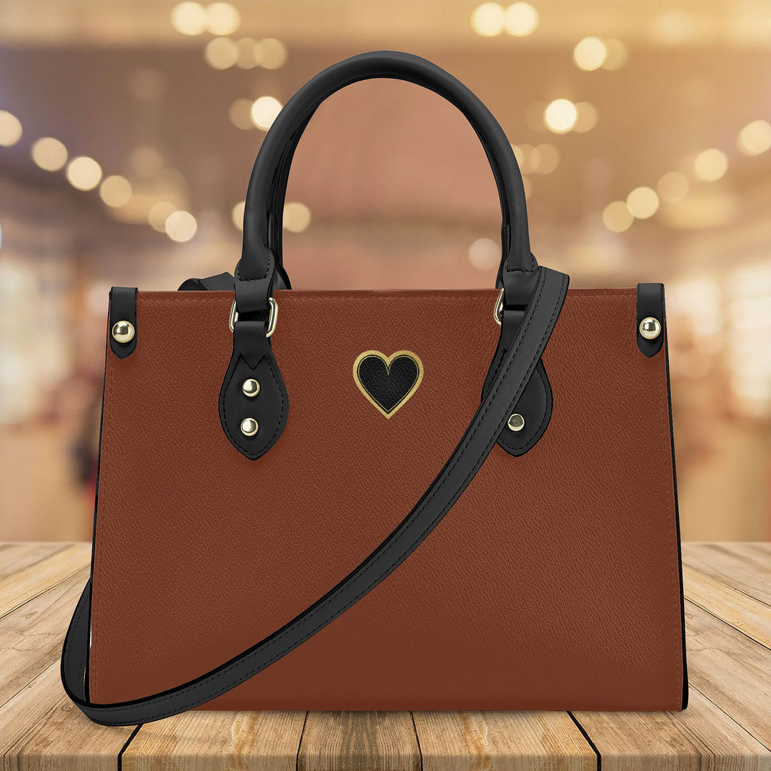 Ti Amo I love you - Exclusive Brand - Nutmeg - Luxury Womens PU Tote Bag - Black Straps