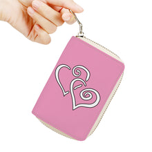 Load image into Gallery viewer, Ti Amo I love you - Exclusive Brand - Wewak 2 - Double White Heart - PU Leather - Zipper Card Holder
