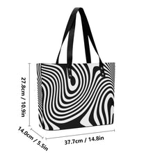 Load image into Gallery viewer, Ti Amo I love you Exclusive Brand  - Black &amp; White Wavy Stripes - Women&#39;s PU Leather Handbag
