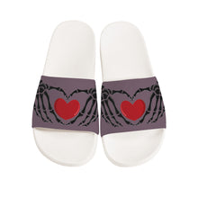 Load image into Gallery viewer, Ti Amo I love you - Exclusive Brand - Falcon - Skeleton Hands with Heart -  Slide Sandals - White Soles
