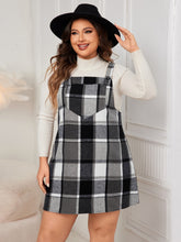 Load image into Gallery viewer, Plus Size Plaid Wide Strap Overall Dress
