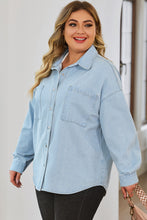 Load image into Gallery viewer, Plus Size Snap Down Pocketed Denim Jacket
