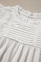 Load image into Gallery viewer, White Smocked Ruffle Sleeve Blouse
