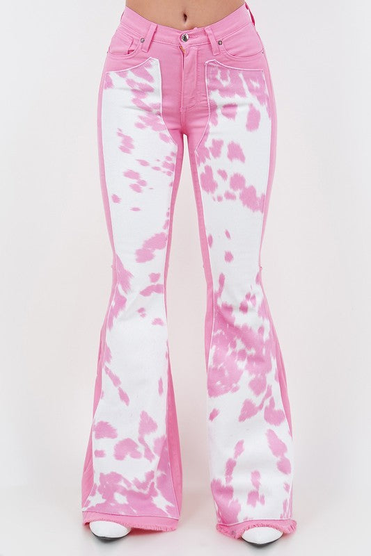 Rodeo Bell Bottom Jeans in Pink- Inseam 32