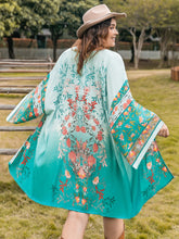 Load image into Gallery viewer, Plus Size Printed Open Front Long Sleeve Cover Up
