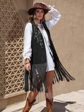 Load image into Gallery viewer, Fringe Hem Open Front Vest
