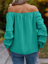Load image into Gallery viewer, Ruched Off-Shoulder Long Sleeve Blouse
