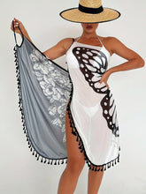 Load image into Gallery viewer, Tassel Printed Spaghetti Strap Cover Up
