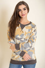 Load image into Gallery viewer, Camo Raglan V Stitch Brushed Pullover
