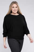 Load image into Gallery viewer, Plus Ribbed Batwing Long Sleeve Boat Neck Sweater
