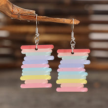 Load image into Gallery viewer, Acrylic Rainbow Dangle Earrings
