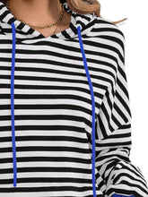 Load image into Gallery viewer, Drawstring Striped Long Sleeve Hoodie
