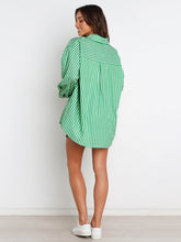 Load image into Gallery viewer, Striped Dropped Shoulder Shirt and Shorts Set
