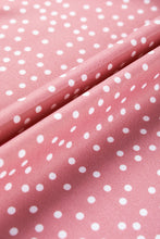 Load image into Gallery viewer, Pink Polka Dots Ruffle Flutter Sleeve Frilled Neck Blouse
