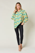 Load image into Gallery viewer, Double Take Full Size Printed Smocked Long Sleeve Blouse
