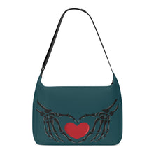 Load image into Gallery viewer, Ti Amo I love you - Exclusive Brand - Nile Blue - Skeleton Heart Hands  -  Journey Computer Shoulder Bag
