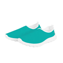 Load image into Gallery viewer, Ti Amo I love you - Exclusive Brand - Tiffany Blue - Double White Heart - Women&#39;s Mesh Running Shoes - White Soles
