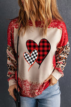 Load image into Gallery viewer, Heart Leopard Round Neck Sweatshirt
