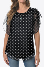 Load image into Gallery viewer, Printed Round Neck Curved Hem Blouse
