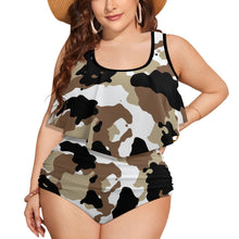 Load image into Gallery viewer, Ti Amo I love you - Exclusive Brand - White, Cod Gray, Donkey Brown, Tobacco Brown 2 Camouflage - Womens Plus Size - Bikini Swimsuit
