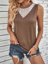 Load image into Gallery viewer, Lace Detail Round Neck Tank
