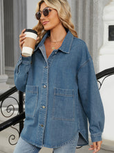 Load image into Gallery viewer, Removable Hood Button Up Long Sleeve Denim Jacket

