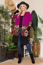 Load image into Gallery viewer, Celeste Full Size Color Block Open Front Cardigan
