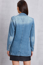 Load image into Gallery viewer, Lapel Collar Washed Denim Top
