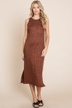 Load image into Gallery viewer, BOMBOM Slit Round Neck Sleeveless Midi Dress
