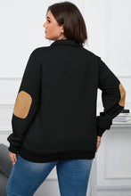 Load image into Gallery viewer, Plus Size Waffle-Knit Collared Neck Sweatshirt
