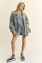 Load image into Gallery viewer, Davi &amp; Dani Exposed Seam Zip Up Dropped Shoulder Jacket
