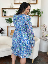 Load image into Gallery viewer, Double Take Full Size Printed Drawstring Waist Long Sleeve Dress
