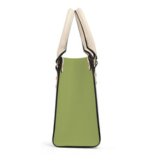 Load image into Gallery viewer, Ti Amo I love you - Exclusive Brand - Green Smoke - Luxury Womens PU Tote Bag - Cream Straps
