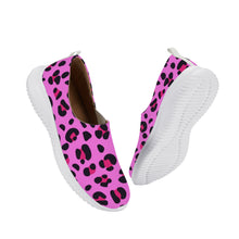 Load image into Gallery viewer, Ti Amo I love you - Exclusive Brand - Persian Pink with Cerise Leopard Spots - Womens Casual Slip On Shoes
