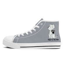 Load image into Gallery viewer, Ti Amo I love you  - Exclusive Brand - Gray Chateau - Talk to the Paw - High-Top Canvas Shoes - White
