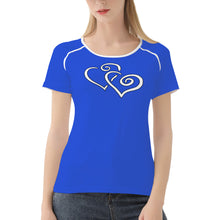 Load image into Gallery viewer, TI Amo I love you - Exclusive Brand - Enchanting Sapphire - Double White Heart - Women&#39;s T shirt
