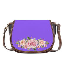 Load image into Gallery viewer, Ti Amo I love you - Exclusive Brand - Heliotrope 3 - Roses - Saddle Bag
