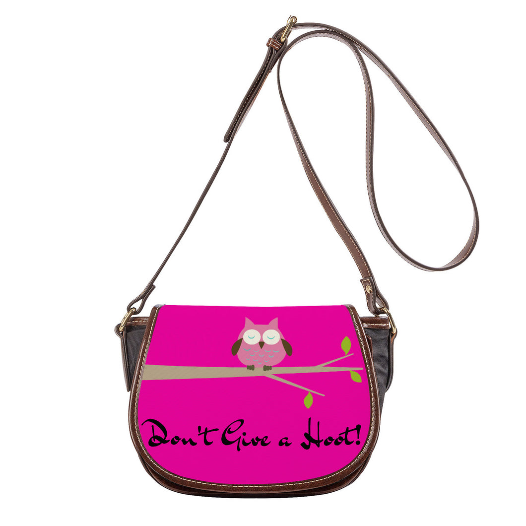 Ti Amo I love you - Exclusive Brand  - DON'T GIVE A HOOT! - Hollywood Cerise - Owl -  Saddle Bag