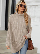 Load image into Gallery viewer, Ribbed Mock Neck Long Sleeve T-Shirt
