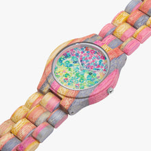 Load image into Gallery viewer, Ti Amo I love you - Exclusive Brand  - Floral - Camouflage Wooden Watch - Grey &amp; Pink
