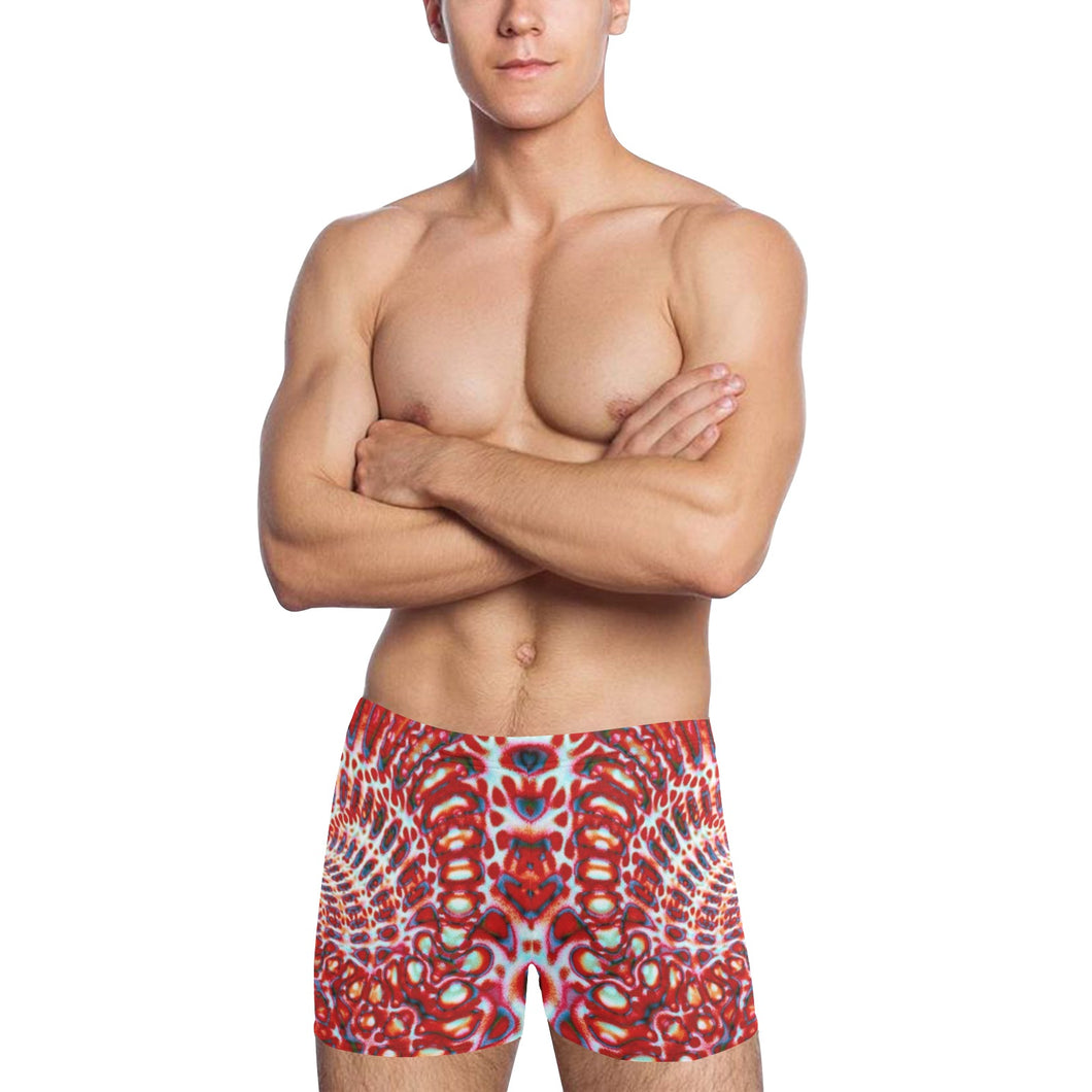 Ti Amo I love you - Exclusive Brand - Rockin Red Pattern - Men's Swimming Trunks - Sizes S-2XL