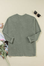 Load image into Gallery viewer, Laurel Green Waffle Knit Open Front Cardigan
