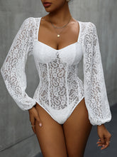 Load image into Gallery viewer, Backless Lace Long Sleeve Bodysuit
