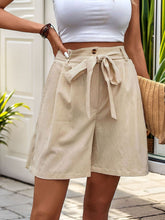 Load image into Gallery viewer, Tied High Waist Shorts with Pockets
