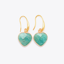 Load image into Gallery viewer, Natural Stone Heart Drop Earrings
