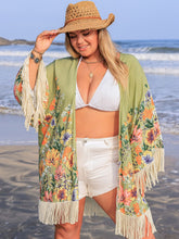 Load image into Gallery viewer, Plus Size Fringe Open Front Cover-Up
