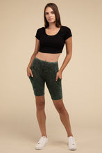 Load image into Gallery viewer, Mineral Wash Wide Waistband Pocket Leggings
