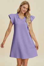 Load image into Gallery viewer, Double Take Full Size Ruffled V-Neck Cap Sleeve Dress
